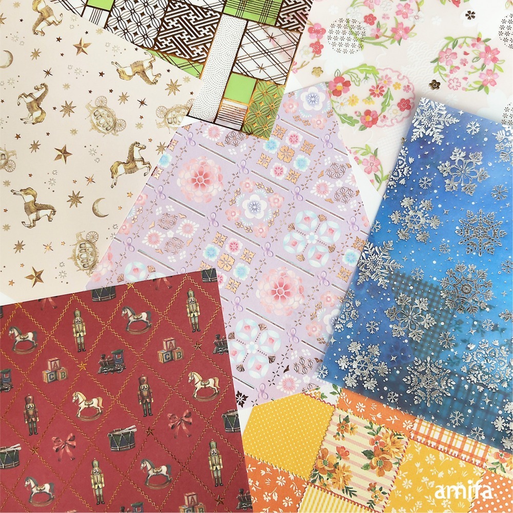 *激動小鹿*<現貨>日本 Amifa 15311 雪花 半透明 燙金 描圖紙 包裝素材 色紙 2025 冬限量新品-細節圖3
