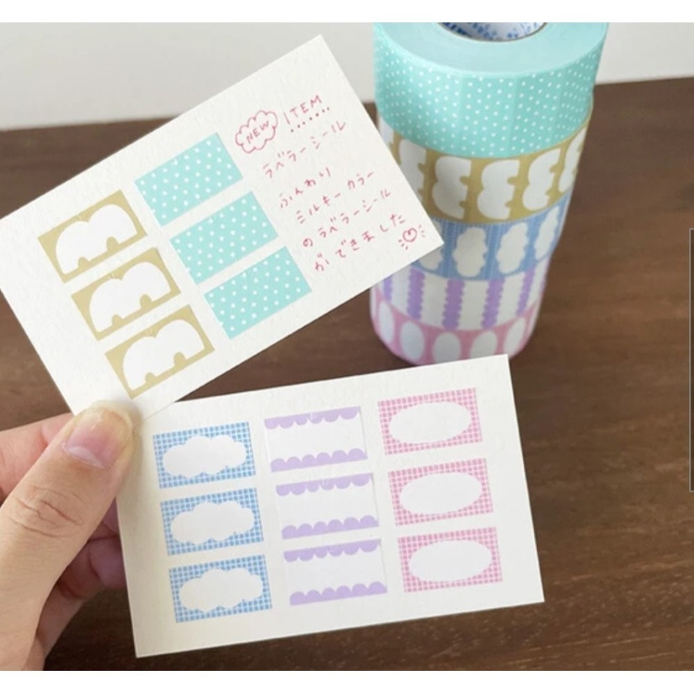 *激動小鹿*日本 Stamp Marche 標籤貼紙 原創設計 格紋款式 可書寫 Ls042~Ls046系列 整捲賣場-細節圖3