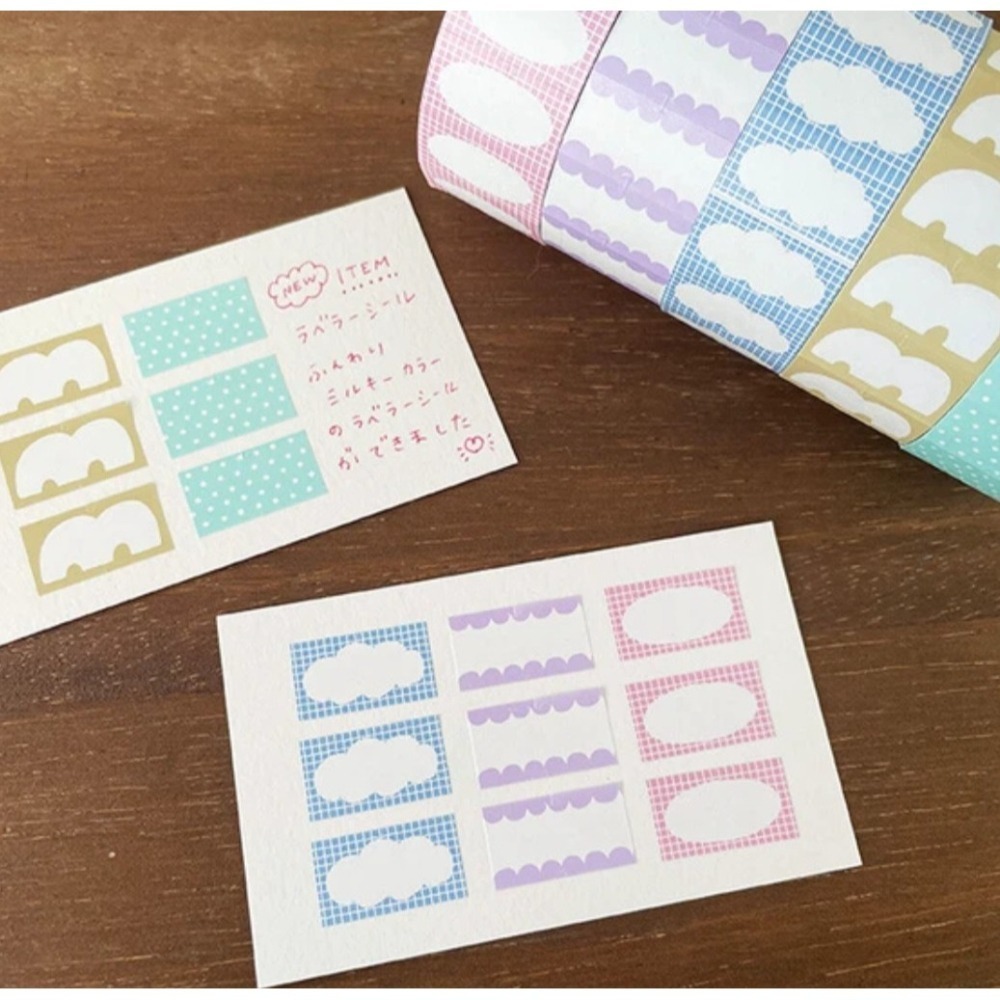 *激動小鹿*日本 Stamp Marche 標籤貼紙 原創設計 格紋款式 可書寫 Ls042~Ls046系列 分裝賣場-細節圖2