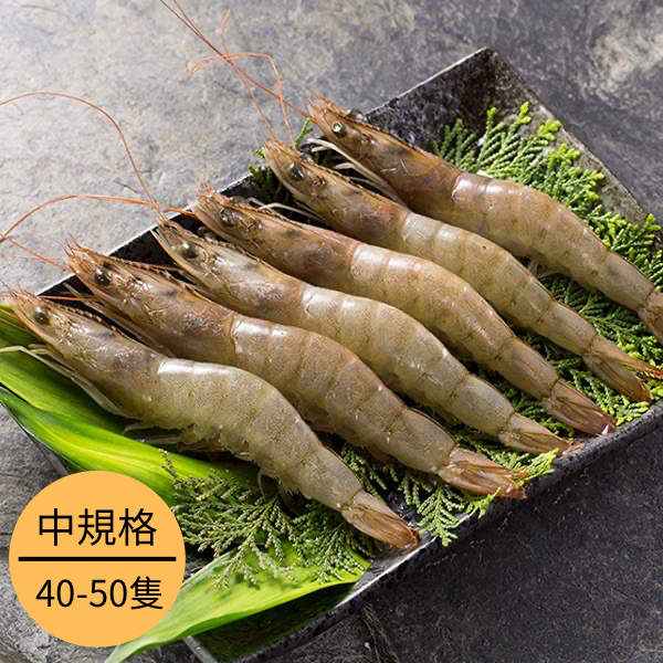 南美活凍大白蝦中規格1KG/盒(40/50P)【南洄生鮮】