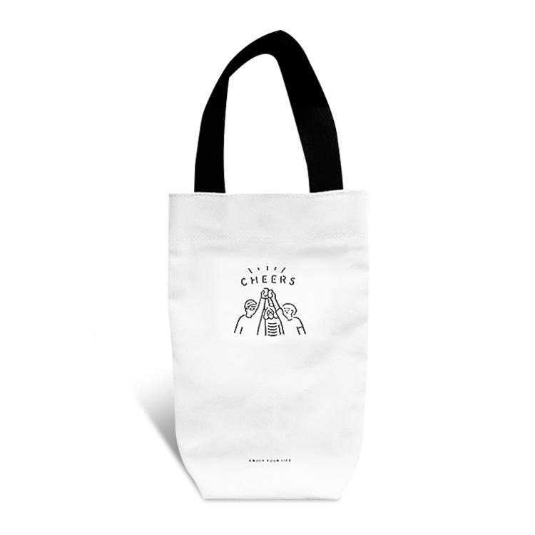 文青帆布飲料提袋 帆布袋 手提袋【小麥購物】 杯套 杯袋 環保袋 水壺 飲料 文青 提袋 背袋【G508】-細節圖2