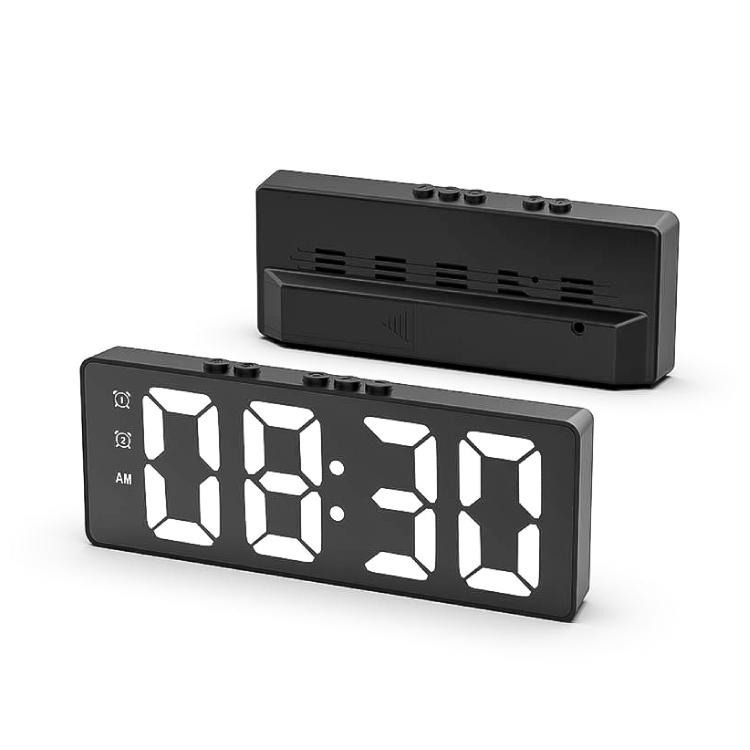 LED電子鬧鐘 電子鬧鐘 時鐘 鬧鈴【小麥購物】 鬧鐘 時間 溫度時鐘 鏡面時鐘 數字 LED【Y633】-細節圖2