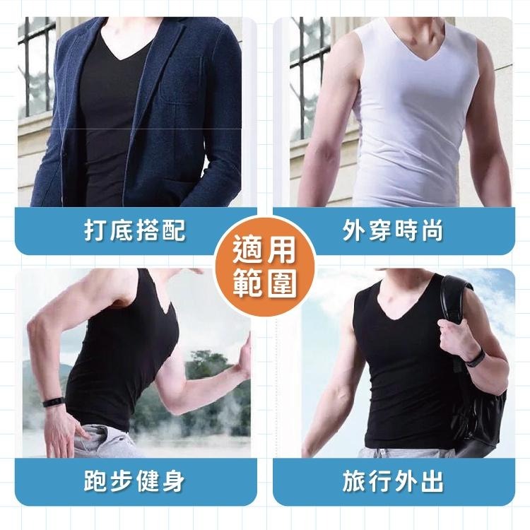 男士冰絲V領背心 背心 內搭【小麥購物】 V領背心 男士背心 衛生衣 超薄 冰絲背心 冰絲內搭【E127】-細節圖7