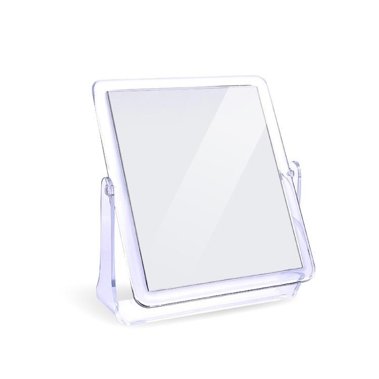 透明化妝鏡【小麥購物】台灣現貨 鏡子 美妝鏡 梳妝鏡 化妝鏡 桌鏡 立鏡 透明鏡 360度翻轉 桌面 【C324】-細節圖2