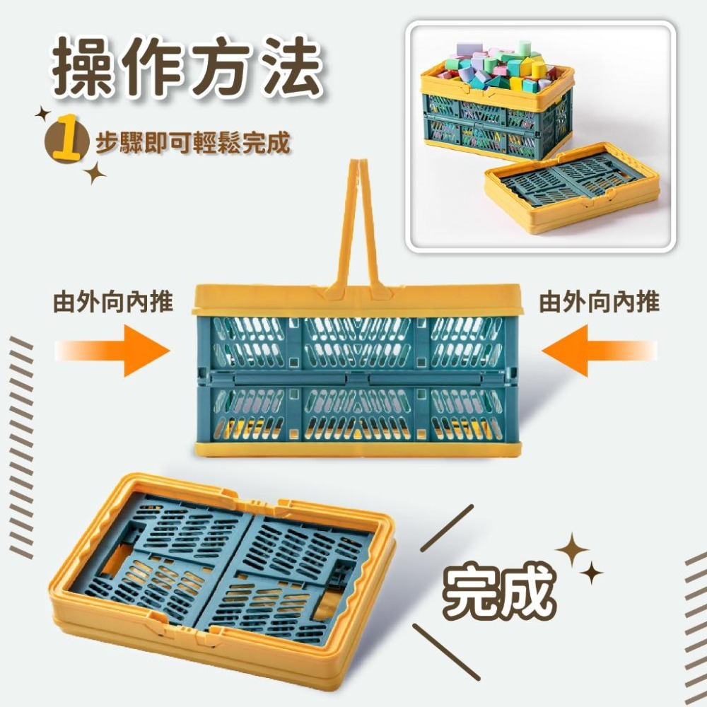 摺疊收納籃 儲物盒 收納箱 置物籃 收納盒【小麥購物】收納籃 多功能折疊收納籃 籃子 折疊收納【C452】-細節圖6