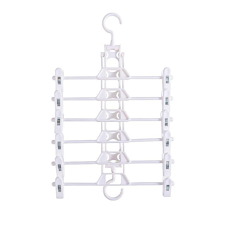 多功能摺疊褲架 褲架 褲夾 曬衣架 曬衣夾 收納【小麥購物】魔術褲架 折疊衣架 折疊褲夾 衣架 【Y235】-細節圖2