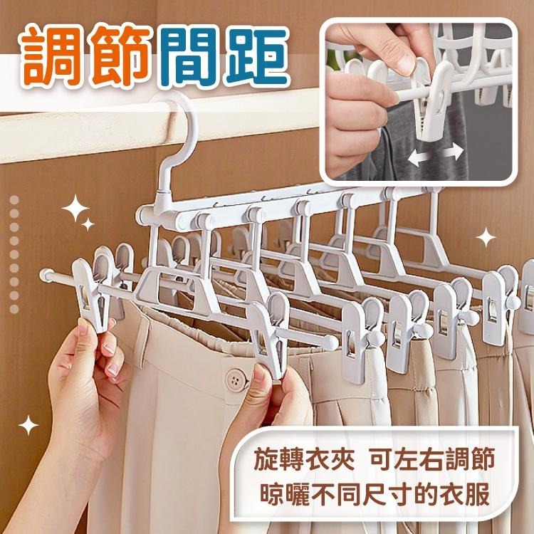 多功能摺疊褲架 褲架 褲夾 曬衣架 曬衣夾 收納【小麥購物】魔術褲架 折疊衣架 折疊褲夾 衣架 【Y235】-細節圖7