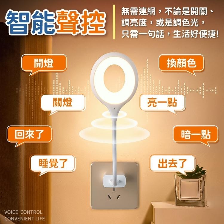 LED聲控小夜燈 感應燈 語音燈 【小麥購物】 夜燈 電燈 燈  USB燈 檯燈 智能 夜燈 【Y858】-細節圖6