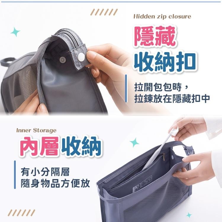 旅行洗漱包 化妝包 收納袋 收納包  【小麥購物】包包 收納  旅行包 網紗包 盥洗包 莫蘭迪 【G533】-細節圖7