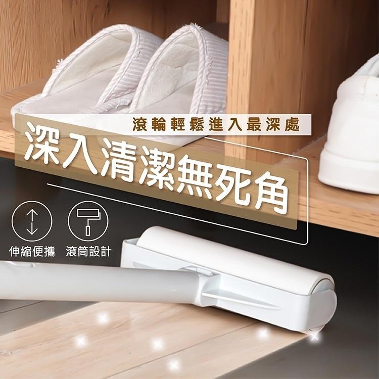 伸縮長柄黏毛器【小麥購物】【C224】黏毛器 黏塵器 滾毛器 除塵滾筒 清毛器 補充包 除塵 黏毛器-細節圖4