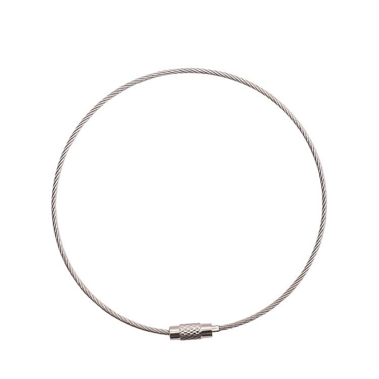 不鏽鋼鋼索圈【小麥購物】【Y696】鋼絲圈 不鏽鋼 鑰匙圈 鑰匙環 鑰匙扣 鋼絲環 鋼絲繩 多功能鋼索-細節圖2