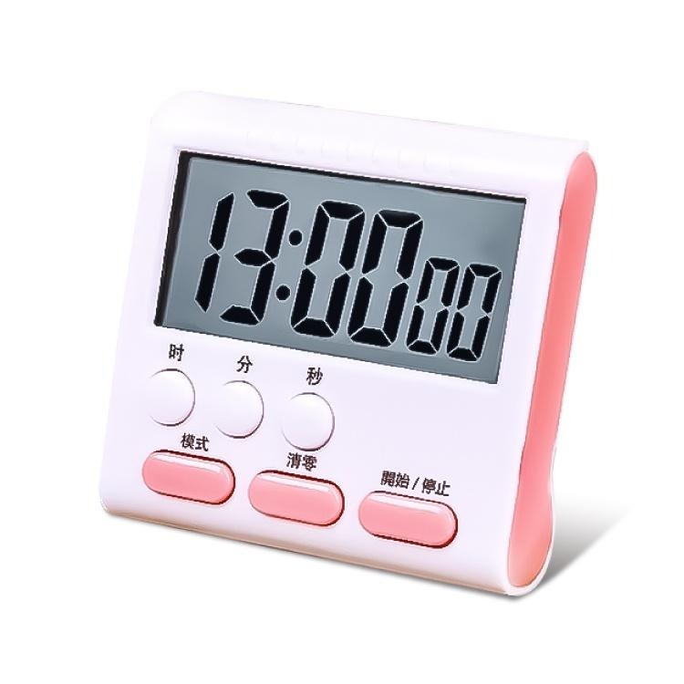 多功能計時器【小麥購物】【G064】靜音 電子計時器 時鐘 鬧鐘 大螢幕 馬卡龍色 烘焙計時 倒數-細節圖2