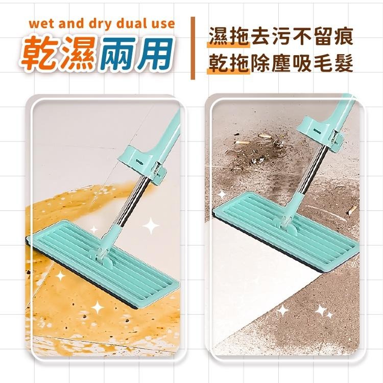 平板拖把 拖把 除塵拖把 拖把組【小麥購物】 免手洗拖把  旋轉拖把 吸水拖把 乾濕 清潔 替換【C392】-細節圖4