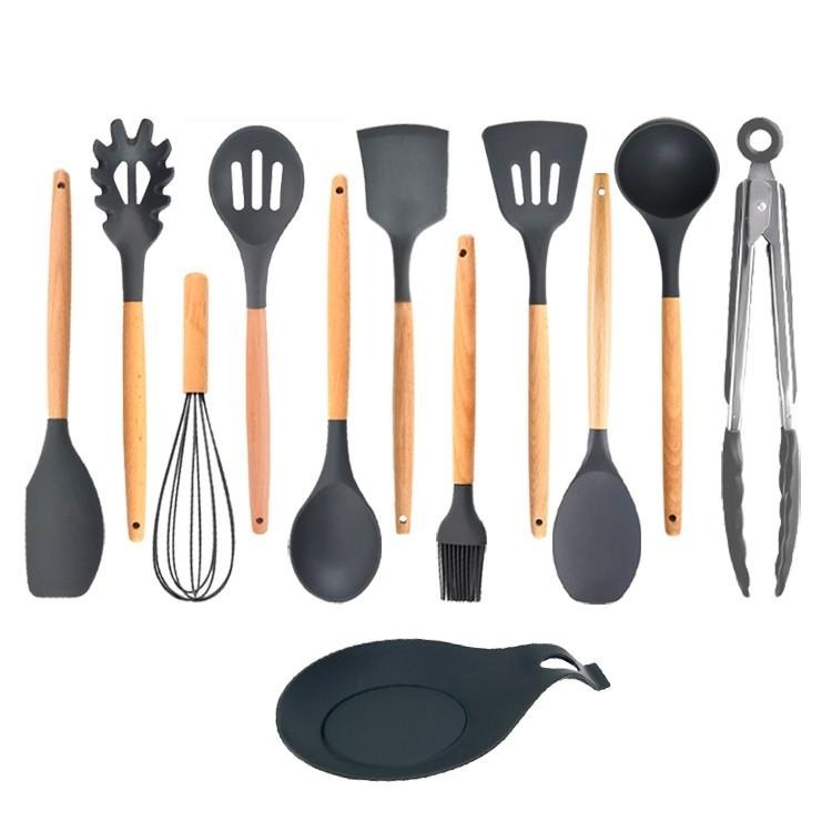 矽膠廚具【小麥購物】台灣現貨 煎鏟 鍋鏟 湯勺 打蛋器 撈麵勺 食物夾 廚房用具 烘焙料理 餐具 【Y302】-細節圖2