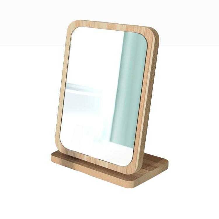 木質化妝鏡【小麥購物】日式 化妝鏡 桌面 簡約 動物化妝鏡 鏡子 梳妝鏡 鏡 折疊鏡 【G139】-細節圖2