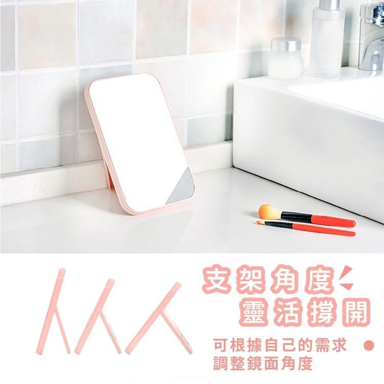 化妝鏡 折疊化妝鏡 隨身鏡 【小麥購物】 桌面化妝鏡 折疊鏡 公主鏡 北歐色 摺疊化妝鏡 【Y314】-細節圖7