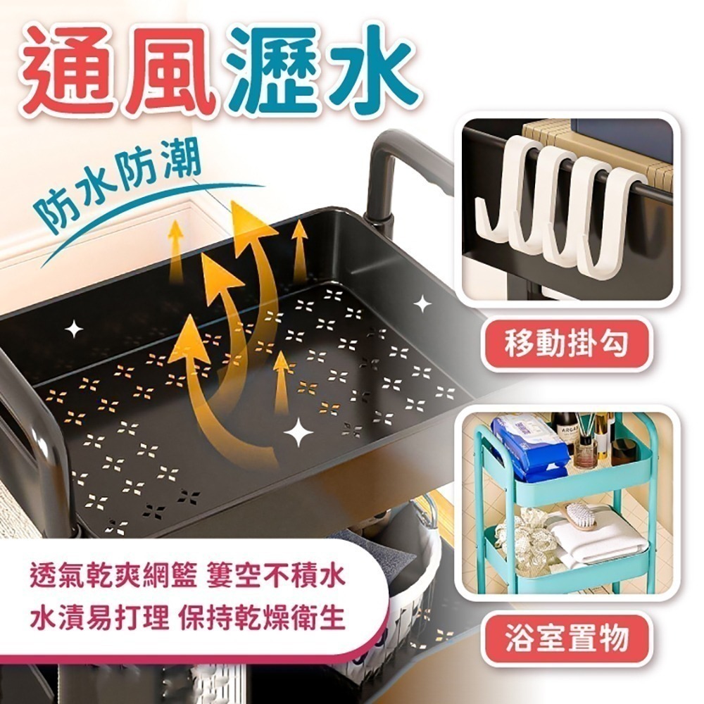 小推車置物架 置物手推車 收納架 【小麥購物】24H出貨 置物推車 收納推車 手推車 扶手推車 廚房推車【C374】-細節圖4