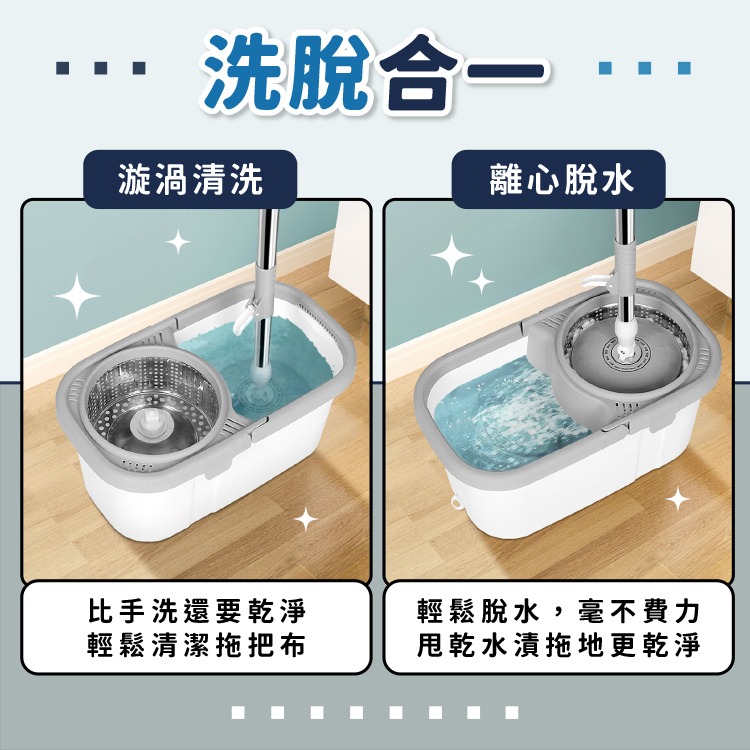 懶人手壓式拖把組 手壓式拖把【小麥購物】平板拖把 拖把組 拖把 居家 旋轉拖把 吸水拖把 懶人拖把 免手洗【C415】-細節圖9