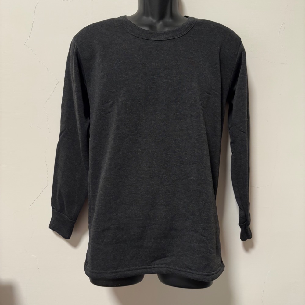 男性發熱衣 圓領 台灣製 黑灰色 保暖衣 男生-細節圖5