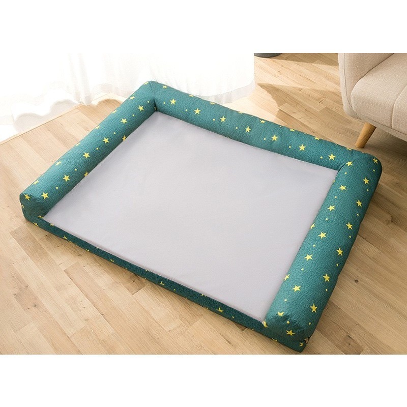 寵物沙發 台灣現貨 L型沙發窩送贈品 夏季清涼冰絲窩 牛津布 大狗床涼蓆寵物墊 貓狗窩床墊 透氣床 可拆洗-細節圖3