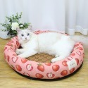 台灣現貨 寵物涼蓆窩 買1送1贈品 夏季和風日系圓形涼蓆貓窩寵物窩狗窩圓窩貓墊狗墊子中小型犬床 寵物用品-規格圖11