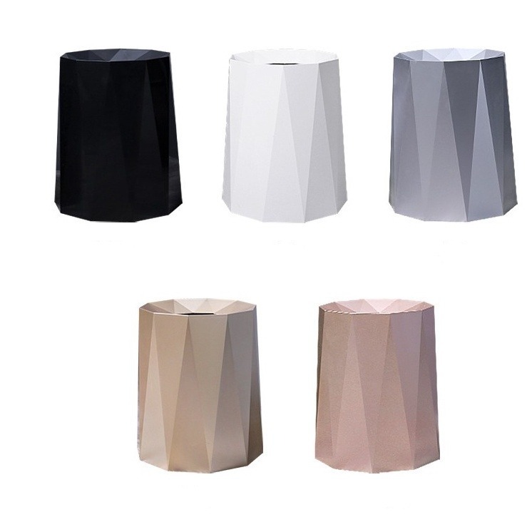 台灣現貨 衛生間辦公室無蓋垃圾桶家用日式 鑽石菱形垃圾桶 雙桶設計 垃圾袋隱藏 創意簡約北歐垃圾桶客廳臥室簡約-細節圖3