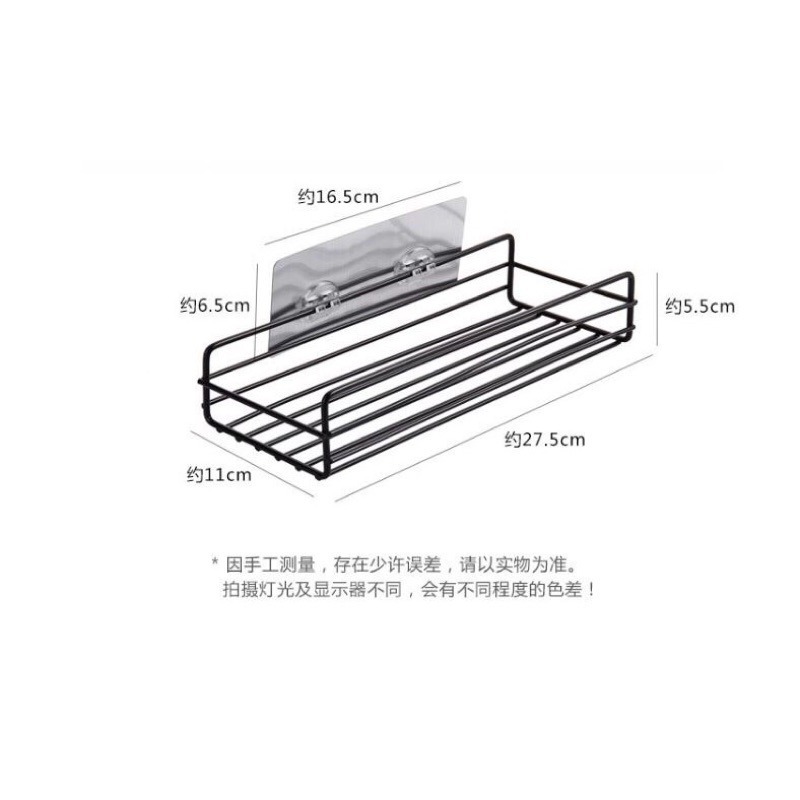 現貨  日式 鐵藝浴室置物架壁掛沐浴露收納架 衛生間免打孔洗漱用品架無痕置物架 浴室置物架 無痕置物 牆上置物-細節圖8