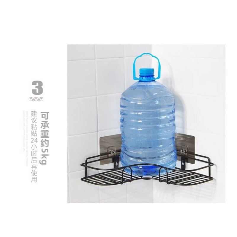 現貨 免打孔轉角置物架衛生間三角架洗漱架宿舍收納神器廁所浴室壁掛架 無痕置物架 浴室置物架 無痕置物-細節圖5