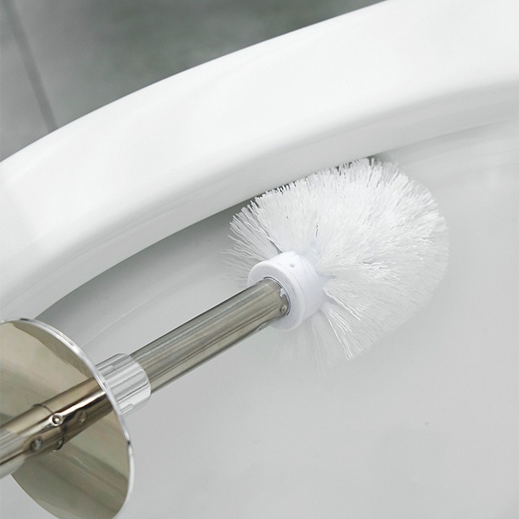 台灣現貨~快速出貨~~帶底座不銹鋼桿可拆解衛生間清潔刷長柄馬桶刷-細節圖4