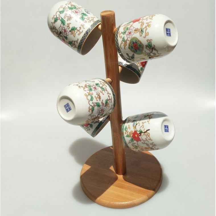 櫸木樹形杯架實木杯子收納架玻璃杯水杯收納掛架家用杯子架置物架 掛水杯架 瀝水架 茶杯玻璃杯架 晾杯子架 A122-細節圖3