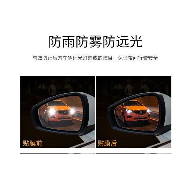 汽車後照鏡 防雨膜 2片裝+施工工具 後視鏡貼 防水防霧 防眩光 汽車後視鏡防雨膜 防霧反光 防水膜fu/ vu-細節圖3
