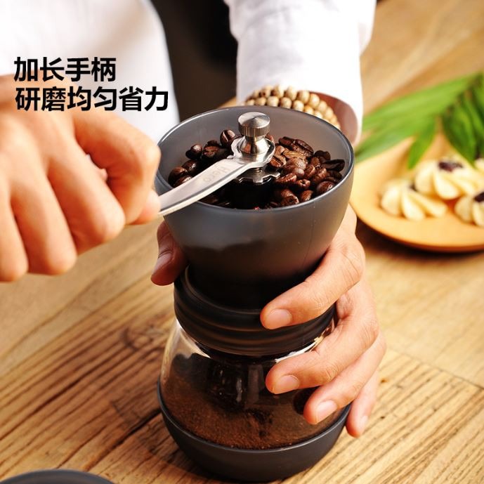 手動磨豆機8*8CM(兩片裝)磨豆 磨豆器 研磨機 研磨器 不銹鋼搖桿 手搖 磨豆機 研磨器 水洗 可調-細節圖2