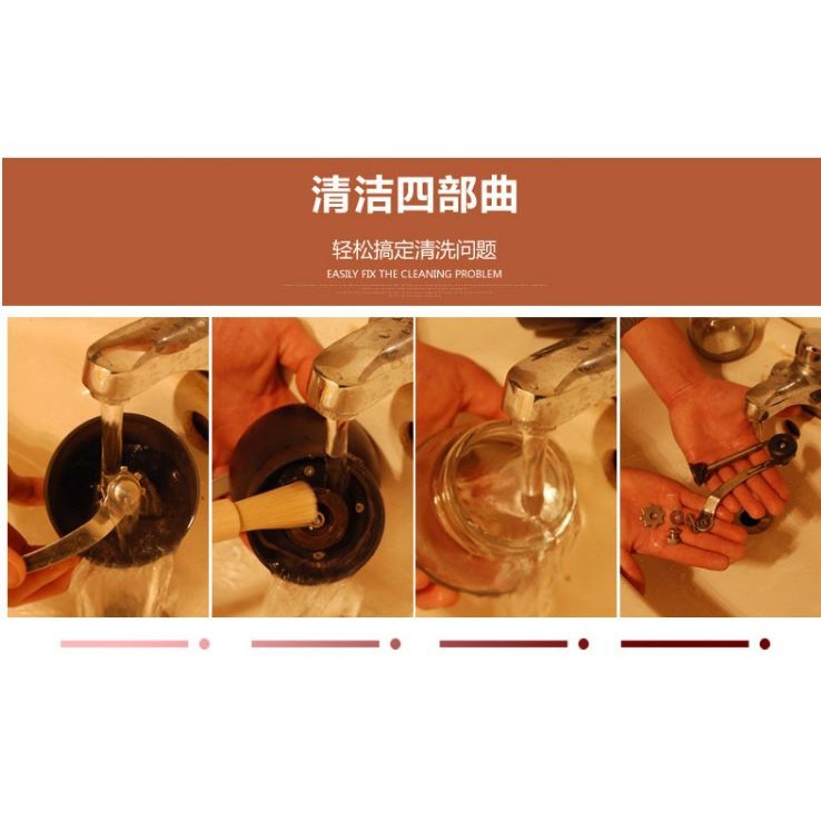 手動磨豆機8*8CM(兩片裝)磨豆 磨豆器 研磨機 研磨器 不銹鋼搖桿 手搖 磨豆機 研磨器 水洗 可調-細節圖7