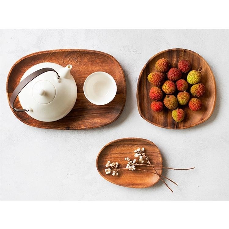 台灣現貨 木涼菜盤 木盤子點心碟木質水果盤實木托盤 餐具 相思木 不規則 餐盤木 碟子甜品托盤創意盤子-細節圖4