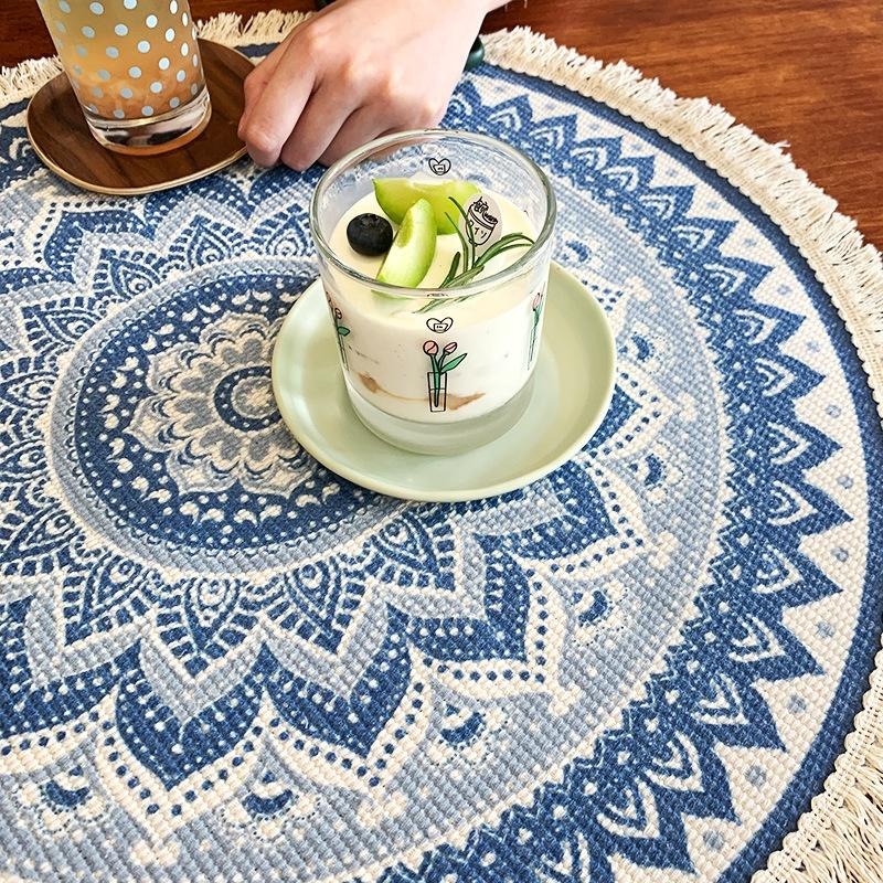 台灣現貨 隔熱桌墊 復古歐式貴族風 流蘇餐墊 桌墊 隔熱小墊子 摩洛哥北歐麻布餐墊 民族風波希米亞 桌布桌面擺設-細節圖5