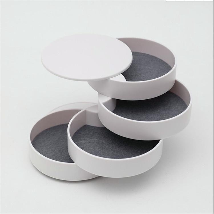 台灣現貨 珠寶首飾收納 耳釘耳環收納 雜物盒北歐清新風圓形置物架 髮圈 旋轉收360度可旋轉首飾品收納盒 飾品收納盒-細節圖5