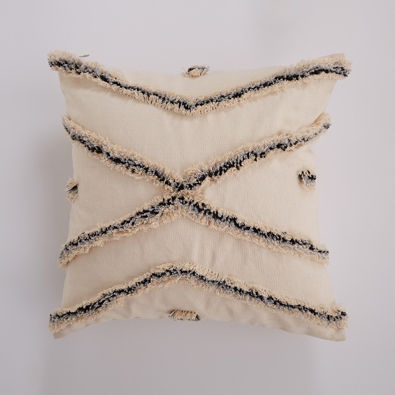 台灣現貨 靠枕 床頭靠墊套方形枕頭立體毛巾繡靠枕套日式簡約 沙發 抱枕靠墊波摩洛哥風 超多種類 枕頭 沙發抱枕套-細節圖9