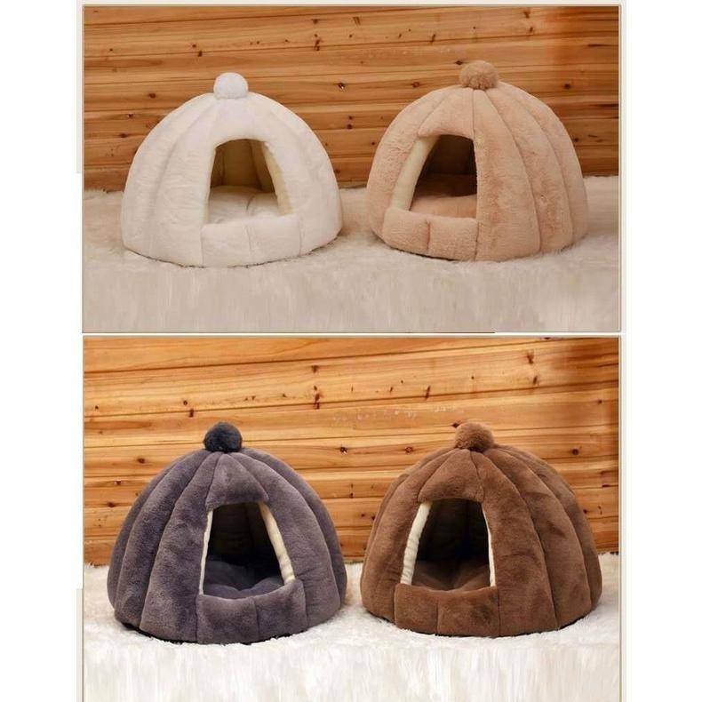 現貨~貓窩狗窩 小兔絨秋冬窩墊寵物窩 狗窩貓窩墊貓床墊子寵物窩蒙古包窩 深度睡眠圓形狗窩半封閉式貓窩 馬卡龍深度睡眠-細節圖6