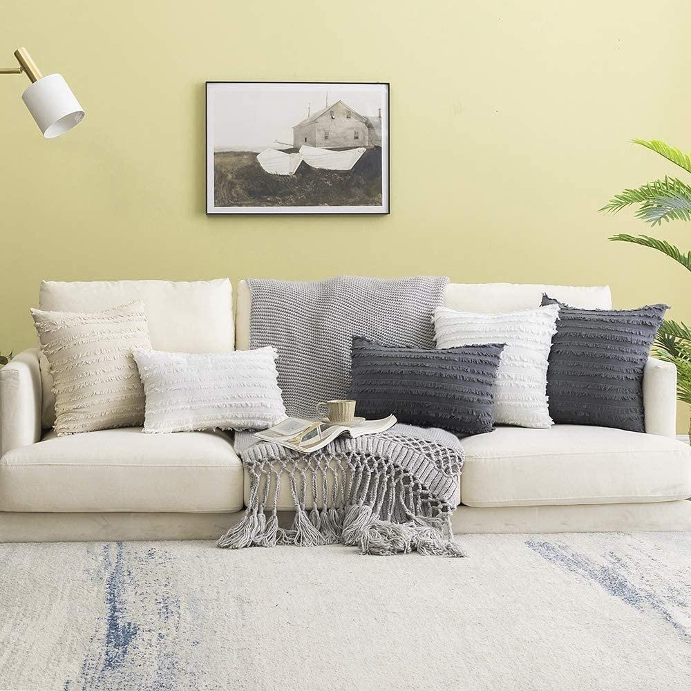 台灣現貨 快速出貨  簇絨幾何流蘇 印度民宿抱枕靠枕簡約新款床上 波西米亞風棉麻抱枕套 抱枕 流蘇沙發靠枕 摩洛哥風-細節圖3