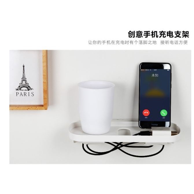 創意開關插座收納架牆壁吸 創意壁掛式 手機固定充電架 手機充電支架 黏貼式手機平板牆壁、充電防摔固定牆座-細節圖3