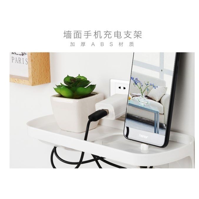 創意開關插座收納架牆壁吸 創意壁掛式 手機固定充電架 手機充電支架 黏貼式手機平板牆壁、充電防摔固定牆座-細節圖4