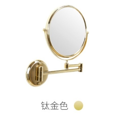 免打孔免釘浴室梳妝鏡 360度可旋轉化妝鏡 化妝鏡不銹鋼雙面鏡放大可折疊推拉伸縮 梳妝鏡 公主鏡化妝鏡子化妝鏡檯燈收納-細節圖3