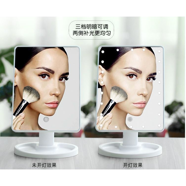 台灣出貨 LED化妝鏡 22燈 梳妝台鏡子 梳妝鏡 化妝台鏡子 交換禮物 情人節收納鏡子 梳妝檯鏡子 化妝鏡 彩妝工具-細節圖2