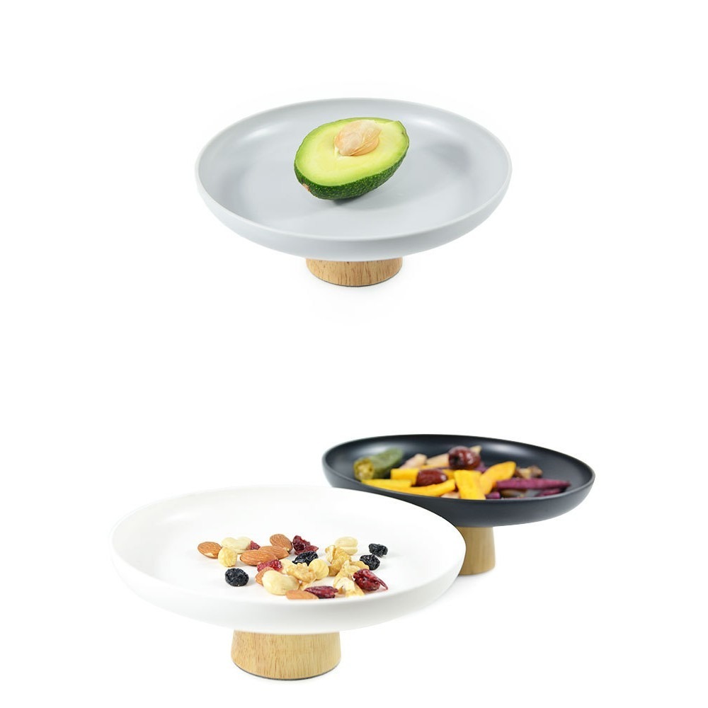 在台出貨 日式高腳 蛋糕盤子 圓形底座托盤 客廳玄關果蔬小物件桌面收納盤儲物盤 婚慶甜品台蛋糕架 高腳首飾盤-細節圖3