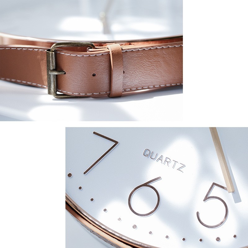 台灣出貨 簡約款 超美玫瑰金 美裝飾 簡約時尚掛鐘 時鐘客廳背景牆時尚軟裝飾品 餐廳 咖啡廳 牆上大氣掛鐘 創意時鐘-細節圖2