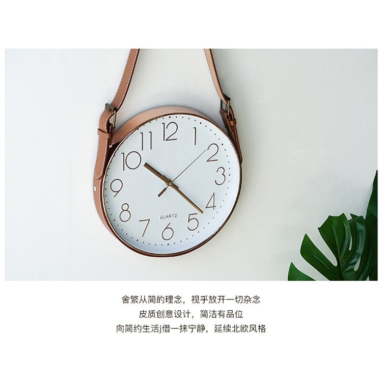 台灣出貨 簡約款 超美玫瑰金 美裝飾 簡約時尚掛鐘 時鐘客廳背景牆時尚軟裝飾品 餐廳 咖啡廳 牆上大氣掛鐘 創意時鐘-細節圖3