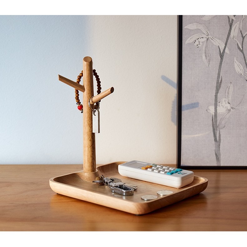 在臺出貨 實木進門掛鑰匙架門口置物架桌面鑰匙玄關收納 創意置物架門口玄關擺件客廳桌面收納盒木質儲物盒 鑰匙盒 鑰匙架-細節圖4