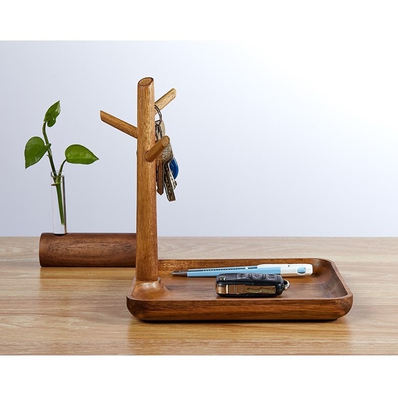 在臺出貨 實木進門掛鑰匙架門口置物架桌面鑰匙玄關收納 創意置物架門口玄關擺件客廳桌面收納盒木質儲物盒 鑰匙盒 鑰匙架-細節圖9