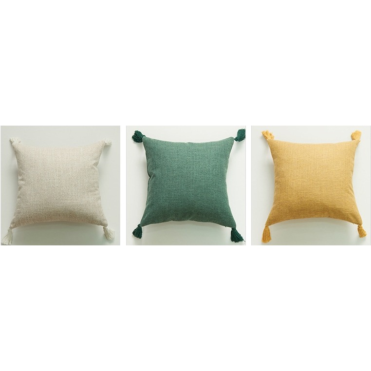 在臺出貨 流蘇抱枕純色棉麻 簡約文藝風 摩洛哥風流蘇 超美立體繡花抱枕 流蘇款 絨毛 民族風 波西米亞風方形靠枕靠墊套-細節圖5