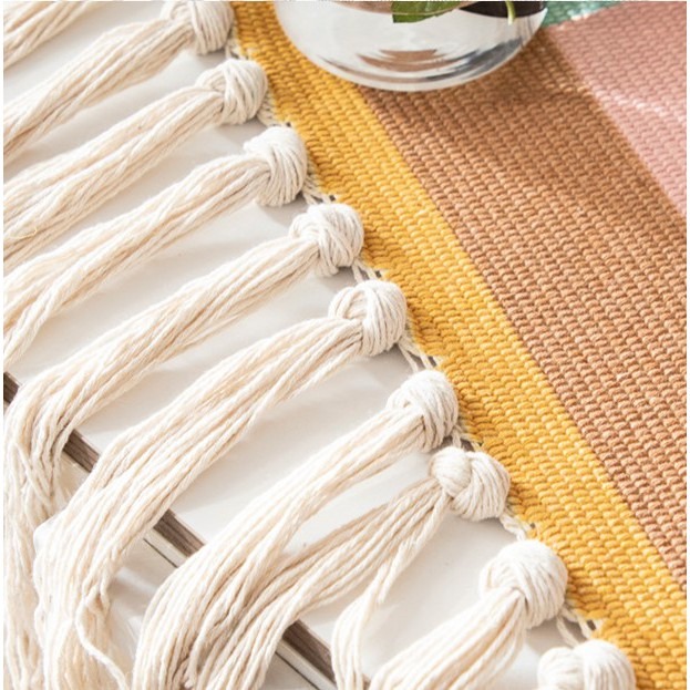 在臺出貨 印度手工編織民宿流 掛毯 漂亮流蘇 手工編織 摩洛哥風 掛毯 裝飾 流蘇牆毯民宿牆裝飾 創意禮品壁掛 背景布-細節圖4